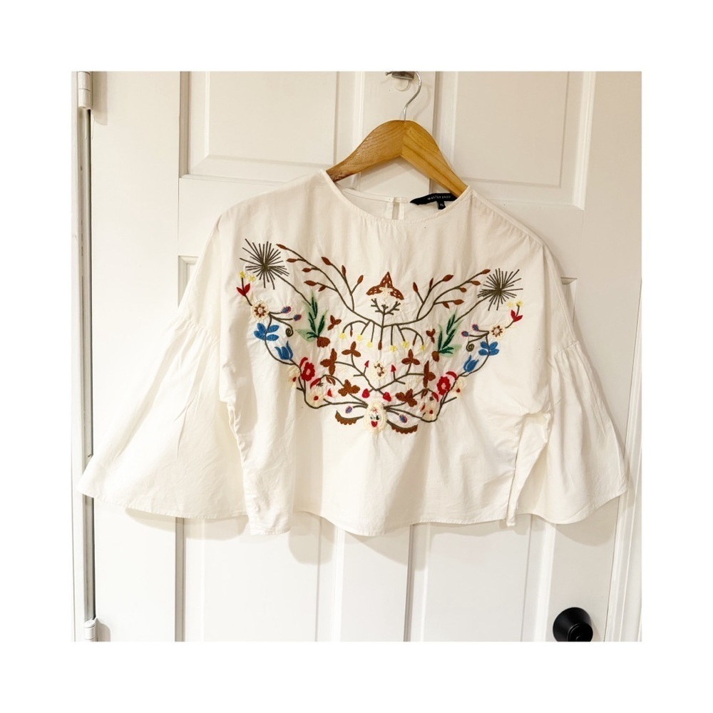 Walter Baker Blouse Womens XSmall Flower Embroidery XS - Picture 1 of 7